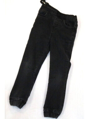 Steve's Jeans Boys Skinny Drawstring Jogger Size 5(M) Black Dark Wash Denim